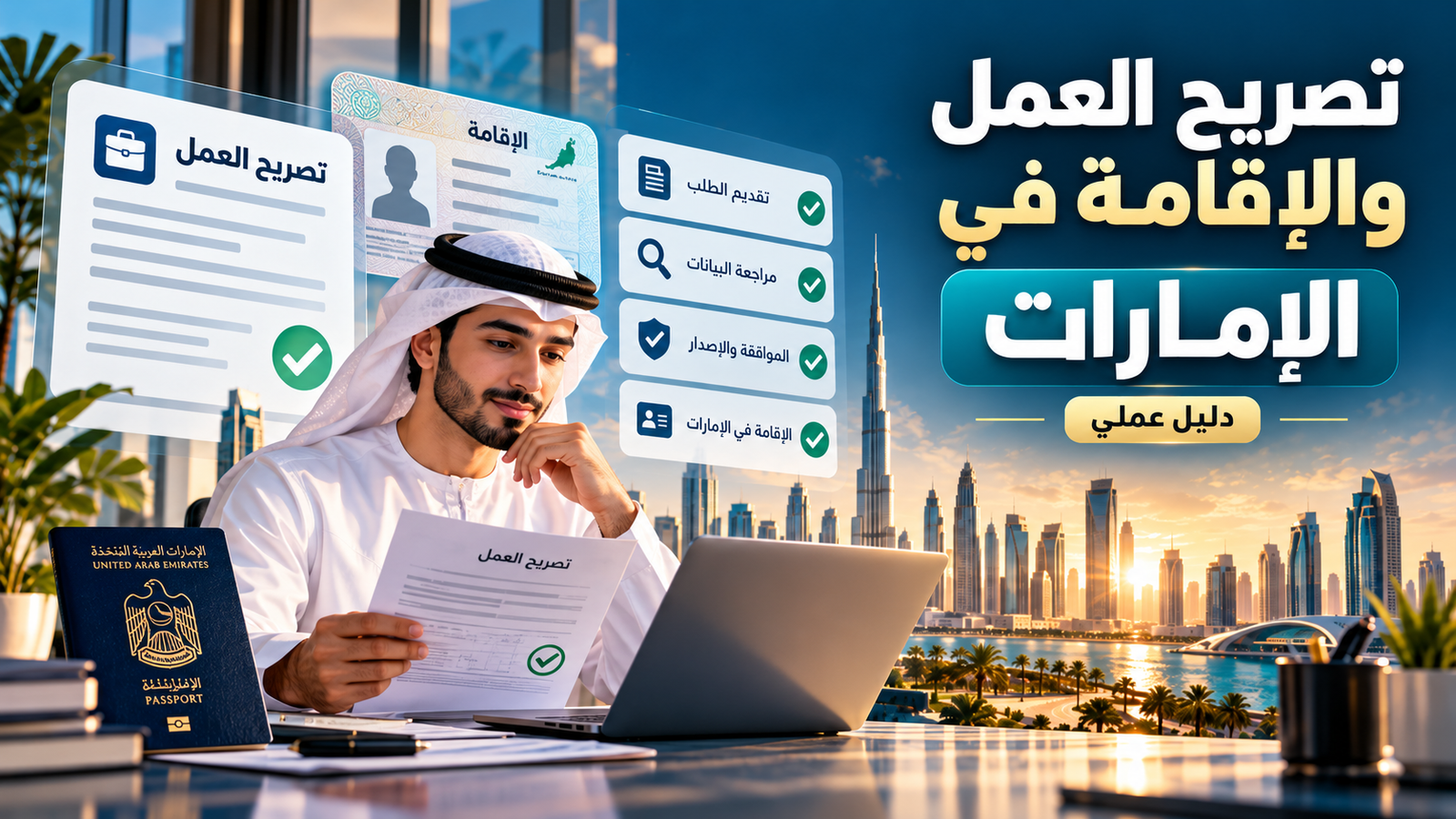 تصريح العمل والإقامة في الإمارات 2026: الفرق والخطوات قبل السفر