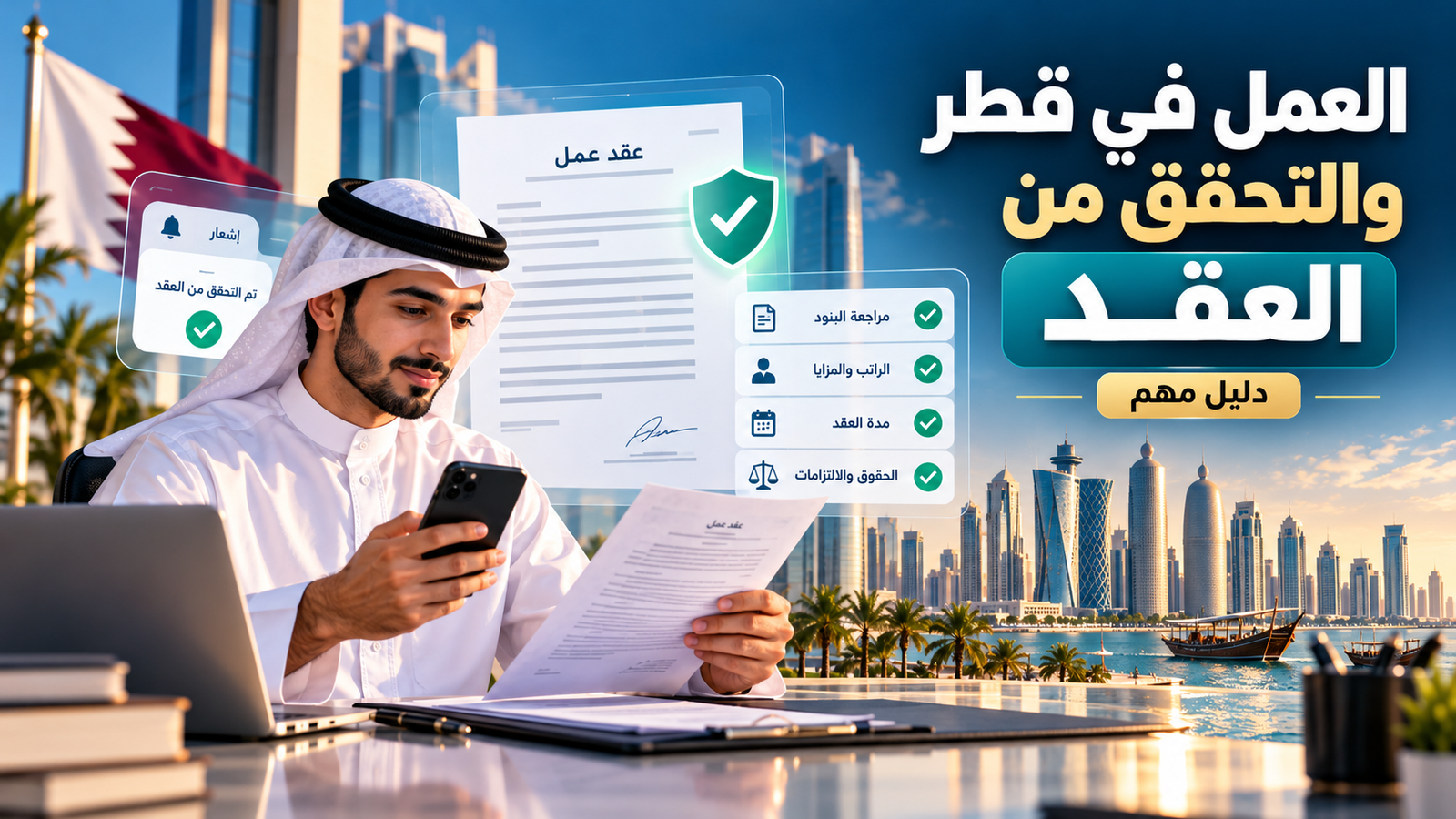 العمل في قطر 2026: أين تبحث عن وظائف حقيقية وكيف تتحقق من العقد؟